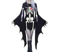 Robes d'été pour femmes 2025 - Robe moulante à manches chauve-souris pour Halloween, bal masqué, robe d'hiver avec ceinture, Noir , M