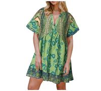 Robes d'été pour femmes, robe décontractée à bretelles rayées avec col en V 2025, robes noires pour femmes, styles élégants basiques à manches courtes maxi, a-vert, M