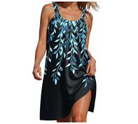 Robes d'été pour femmes, robe d'été à manches courtes, robe midi décontractée à motif floral 2025, robes noires pour femmes, robe décontractée à bretelles rayées avec col en V, Noir-a, XL