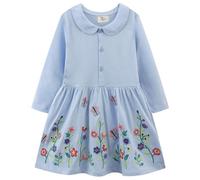 Robes Enfant Fille, Mignon Robe de Filles Manche Longue Courtes Appliquée Fleur Rayures Douce Vêtements Robe Imprimée Fille Bébé Fille