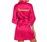 Robes Femme Manteau De Maison Déshabillé Satin Soyeux Peignoir Longueur Genou Lavage Machine Facile Petit Déjeuner Matin Robe Chambre Hiver Léger Sans Contrainte Fermeture Pression Doux Confortable