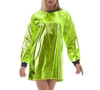 Robes festives sexy à manches longues pour femme - Robe de soirée élégante - Idéale pour les fêtes, les bals et les fêtes de carnaval, vert, L