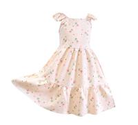 Robes Filles sans Manches Robe Princesse pour Enfants Robes d'été à Col Rond Dress de fête de Mariage Vêtements Décontractés Robe de Première Communion Anniversaire Fête Photographie 4-11 ans