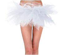 Robes formelles pour femmes adultes jupe en tulle 6 couches tutu jupe jupe classique jupe de ballet robe d'invité de mariage pour femme, blanc, S