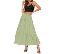Robes formelles pour femmes, pour les vacances quotidiennes, les vacances, jupe longue évasée, robe d'été pour femme, Vert, L