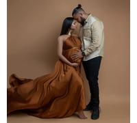 Robes longues de photographie de maternité simples et Sexy, en cuir doré, accessoires de pose africaine pour femmes enceintes, robe de photographie Gray