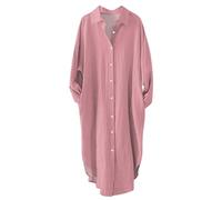 Robes maxi pour personnes âgées manches extérieur doux décontracté t-shirt grande taille, Rouge, XL