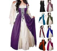 Robes médiévales vintage originales pour femme Déguisement d'Halloween élégant avec épaules dénudées Robe de carnaval Grandes tailles Costume d'Halloween gothique Queen Princesse Cocktail Soirée