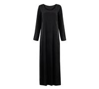 Robes musulmanes pour femme | Vêtements islamiques pour femme - Couleur unie - Robe musulmane à manches longues - Col rond - Robe tunique Turquie - Vêtements arabes islamiques Ramadan Burka Islam