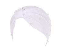 Robes musulmanes pour femmes Foulard élégant hijab chimio musulman Chapeau de chimio léger respirant Casquette chimio classique vintage turban musulman Bonnet Bandana Cheveux, O blanc., M