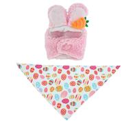 Robes pour canards de jardin | Écharpe et chapeau amusants de Pâques | Canard Bonnet de lapin de Pâques pour décoration de jardin et fête en extérieur de ferme