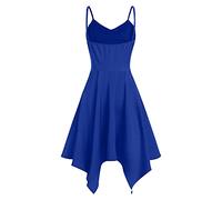 Robes pour femme - Grande taille - Robe tournesol - Imprimé tendance - Camis asymétrique - Robe de vacances et de loisirs, bleu, 5XL