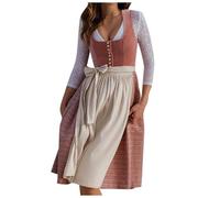 Robes pour femmes - Ensemble deux pièces en velours pour festival de la bière - Jupe tablier - Robe noire pour femme, Rouge, XS