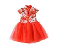 Robes pour filles colorées élégantes et élégantes - Petite robe de vacances de printemps pour petites filles - Qipao chinois - Robe de princesse pour fille - Robe de mariage, rentrée des classes,