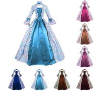 Robes Rococo pour femmes du 18ème siècle - Robe médiévale victorienne pour reine, en dentelle, manches cloches, pour bal, adultes, renaissance, Halloween, costume vintage, pour thé, soirée de promo