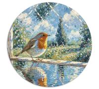 Robin 1000 Pièces Puzzle Oiseau Puzzle Circulaire pour Adultes Et Enfants Classiques l'art De La Décoration Moderne Décompression 1000pcs (67.5x67.5cm)