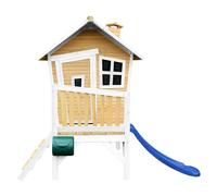 AXI Robin Maison Enfant avec Toboggan Bleu | Aire de Jeux pour l'extérieur en marron & Blanc | Maisonnette / Cabane de Jeu en Bois FSC