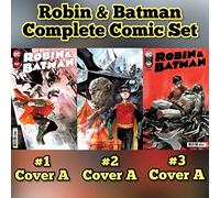 Robin & Batman Complete Comic Set #1-3 Standard Covers W/ Rated Comics Backer