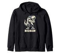 Robin Cadeau Prénom Personnalisé Garçon Dinosaure Sweat à Capuche