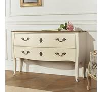 Robin des bois - Alienor : Commode 2 tiroirs Plateau en chêne Blanc