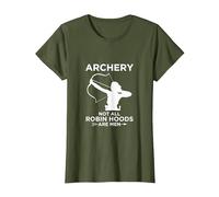 Robin des Bois Chasse à l'arc T-Shirt, Femme, Olive, S