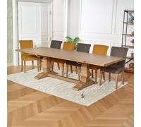 Robin des bois - Penelope : Table monastère Extensible en Bois Massif, 12 Personnes Teinte Claire