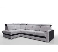 Robin Glen Canapé d'angle avec Fonction de Couchage, Canapé Reversible Canapé-lit avec Compartiment de Couchage et Coussins, Coffre de Rangement, Canapé d'angle en L Droit ou Gauche