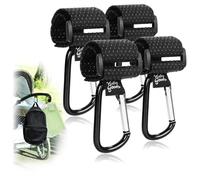 Robin Goods® 4X Crochets de Landau avec Boutons en Caoutchouc antidérapants pour Sacs à Langer - Support de Sac de Landau - Mousqueton - Mousqueton de Landau - Crochet de Sac (4 pièces)