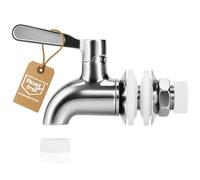 Robin Goods® Robinet en Acier Inox 304 (Filetage 16 mm) avec Kit d’Accessoires, Remplaçant pour Distributeur de Boissons, Jus, Kombucha, Bière, Vin, Antirouille et Alimentaire