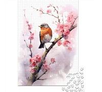 Robin Hood Birds Puzzle Adulte De 1000 Pièces, 38x26cm/1000pcs; Pièces Blanches avec Peu De Poussière; Idée Cadeau pour Un Anniversaire
