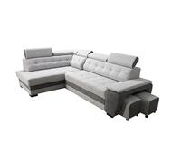 Robin Inspire Grand Canapé d'angle Argent Anthracite Convertible Gauche
