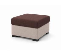 Robin Inspire Pouf de Rangement Grand 80x80 cm Marron Crème | Tissu Doux, Certification OEKO-TEX, 45 000 Cycles d’Abrasion, Rembourrage Haut de Gamme avec Mousse Haute Résilience