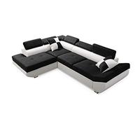 Robin Inspire Saturn Canapé d’Angle Convertible L Gauche Noir Blanc