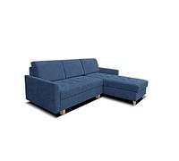 Robin Inspire Simi Canapé d'angle Fonction de Couchage Canapé-lit avec Compartiment de Couchage Coffre de Rangement Droite Aston 26 Marine 240 x 180 x 95 cm