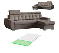 Robin Inspire Tosaro Canapé d'angle Convertible avec surmatelas Gris Clair | Canapé-lit avec coffre et surmatelas mousse 4 cm, tissu Easy Clean, angle réversible