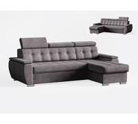 Robin Inspire Tosaro Canapé d'angle convertible L Graphite | Canapé-lit avec coffre de rangement, tissu Easy Clean, méridienne réversible gauche/droite