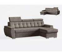 Robin Inspire Tosaro Canapé d'angle convertible L Gris clair | Canapé-lit avec coffre de rangement, tissu Easy Clean, méridienne réversible gauche/droite