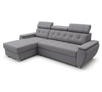 Robin Inspire Tosaro Canapé-lit convertible L Anthracite | Canapé d'angle avec coffre de rangement, tissu Aston, méridienne réversible gauche/droite
