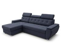 Robin Inspire Tosaro Canapé-lit convertible L Bleu marine | Canapé d'angle avec coffre de rangement, tissu Aston, méridienne réversible gauche/droite