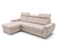 Robin Inspire Tosaro Canapé-lit convertible L Crème | Canapé d'angle avec coffre de rangement, tissu Aston, méridienne réversible gauche/droite