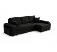Robin Inspire York Canapé d’Angle Convertible Droit Noir