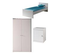 Vipack Robin Lit Simple 90x200lit 90x200 + Chevet + Armoire 2 Portes Multicolore