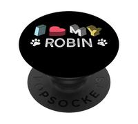 Robin Nom de Chien personnalisé pour Amoureux des Animaux de Compagnie PopSockets PopGrip Adhésif