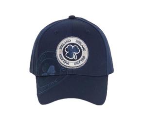 Robin Ruth Casquette de baseball irlandaise en coton bleu marine, coupe réglable avec écusson trèfle brodé, motif celtique, tenue décontractée