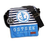 Robin Ruth Sac à bandoulière en coton polyester noir bleu clair OTG5111B sac à bandoulière en coton, noir, bleu clair, klein 22x25x8cm, Sac
