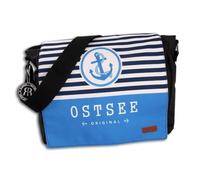 Robin Ruth Sac bandoulière coton polyester noir bleu clair OTG5110B coton sacoche à bandoulière, noir, bleu clair, mittel 34x29x12cm, Sac