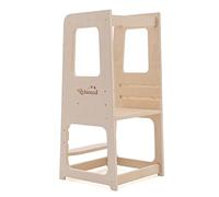 ROBINCOOL TORRE DE APRENDIZAJE MONTESSORI DE ECO MADERA "EVOLUTIVE" AVEC ALTURA AJUSTABLE Y BARRA DE SEGURIDAD 40 X 44 X 90 CM Soins de la personne et santé
