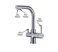 Robinet 3 en 1 Alapure - Modèle Paris - Inox brossé avec éclat cuivré - Pour eau filtrée, osmose inverse et eau chaude