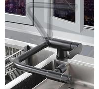 robinet 3 voies noir mitigeur cuisine rabattable, Mitigeur Monocommande, Robinet D'évier, Robinet De Cuisine Rotatif À 360° Laiton(noir)
