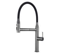 Robinet 3 voies Osmoseur avec Douchette Cuisine Poignée Simple Robinet Evier de Cuisine en Acier Inoxydable,gris Pistolet